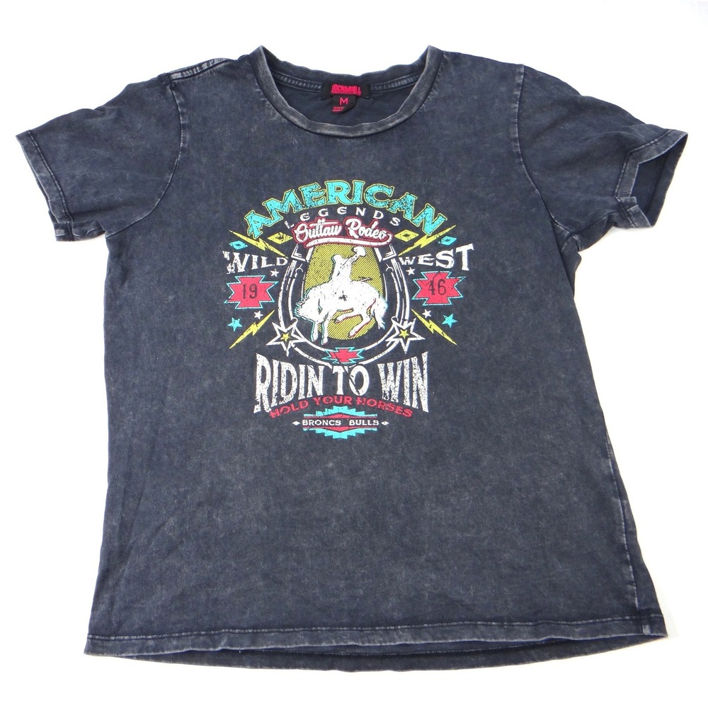 Rock & Roll Cowgirl Legends Outlaw Rodeo Graphic‎ T-Shirt Women's Size Medium